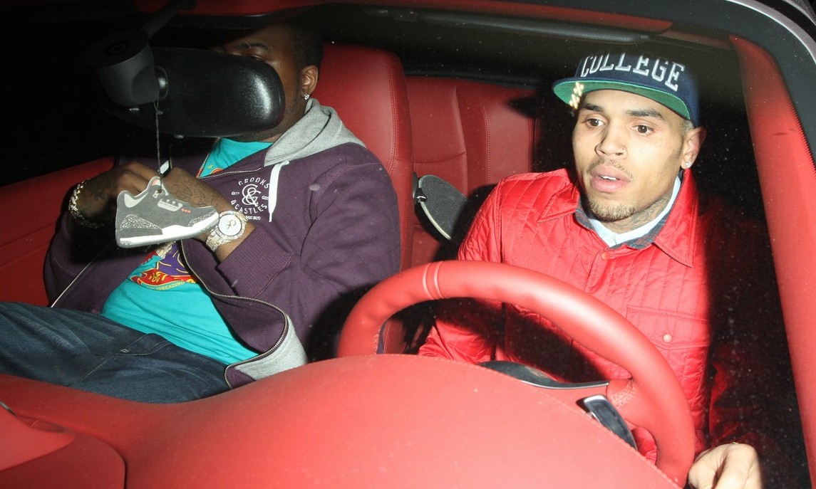 Chris Brown red car