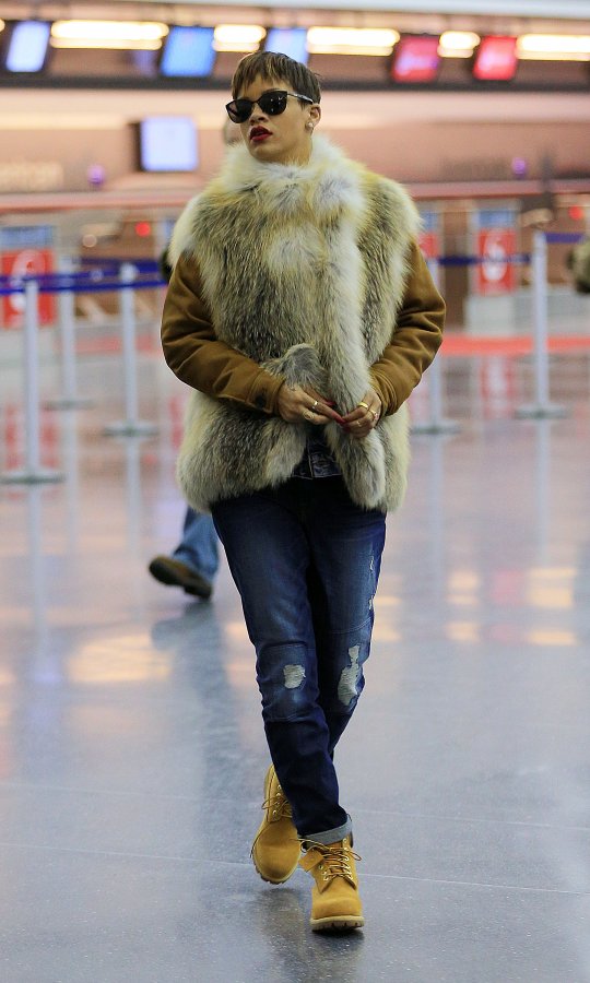 Rihanna fur fashion