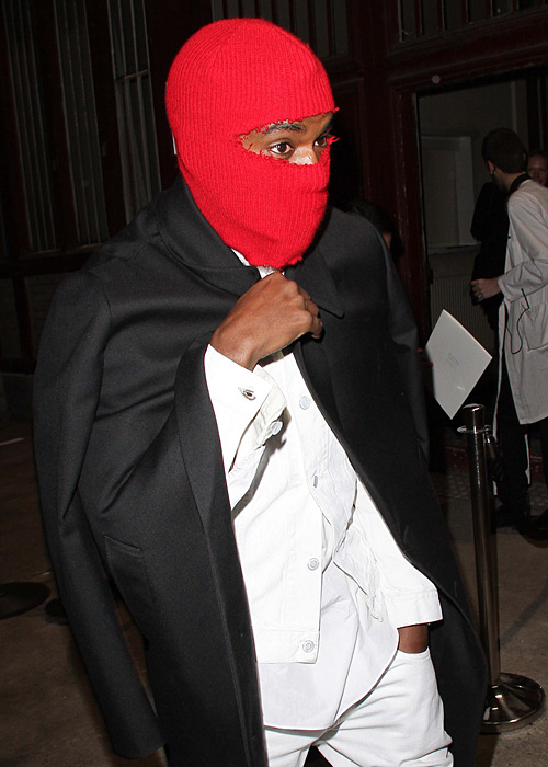 kanye west mask fashion week