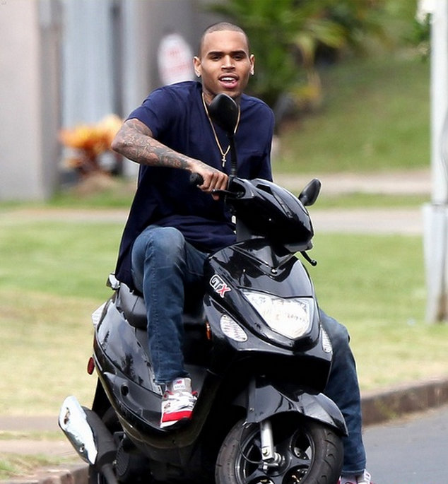 Chris Brown scooter hawaii