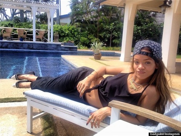 Rihanna poolside photo