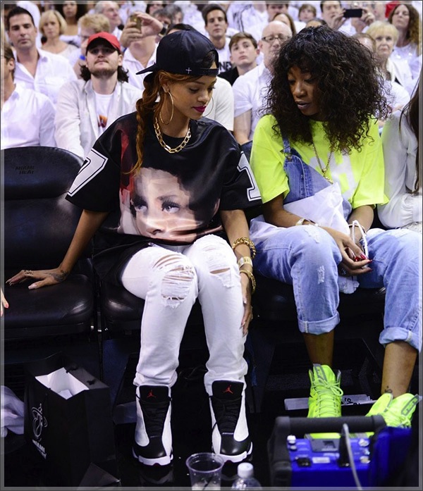 Rihanna BFF Melissa Heats NBA Game