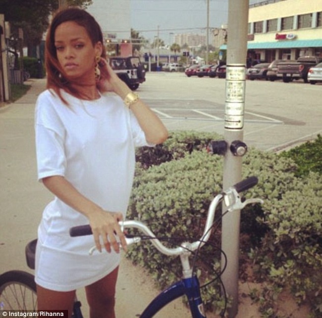 Rihanna biking