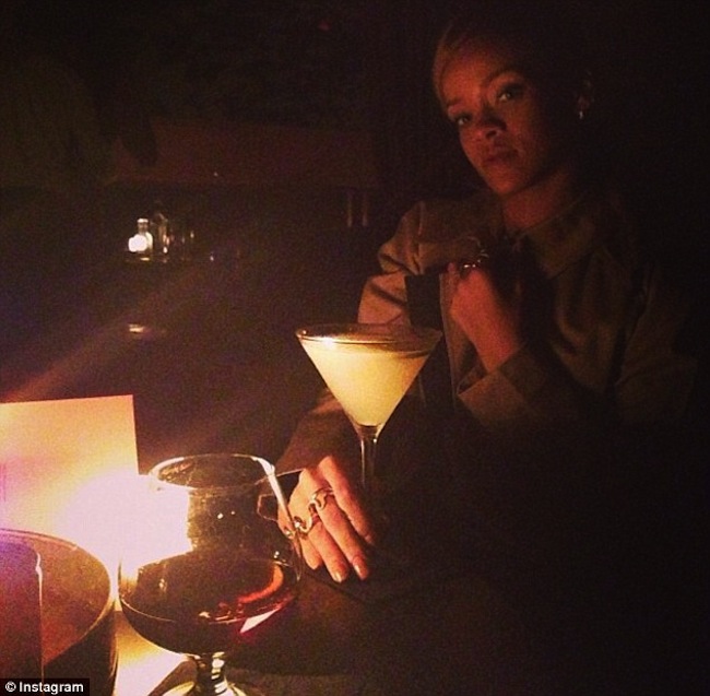 Rihanna driking martini