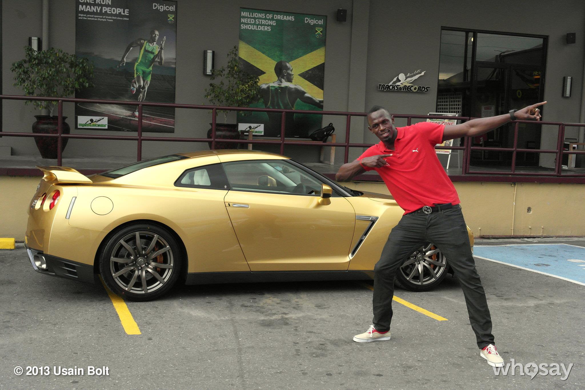 Usain Bold Gold Nissan GT-R photo