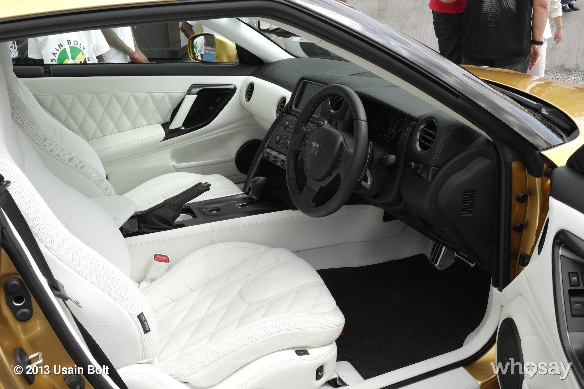 Usain Bolt nissan gt-r white interior