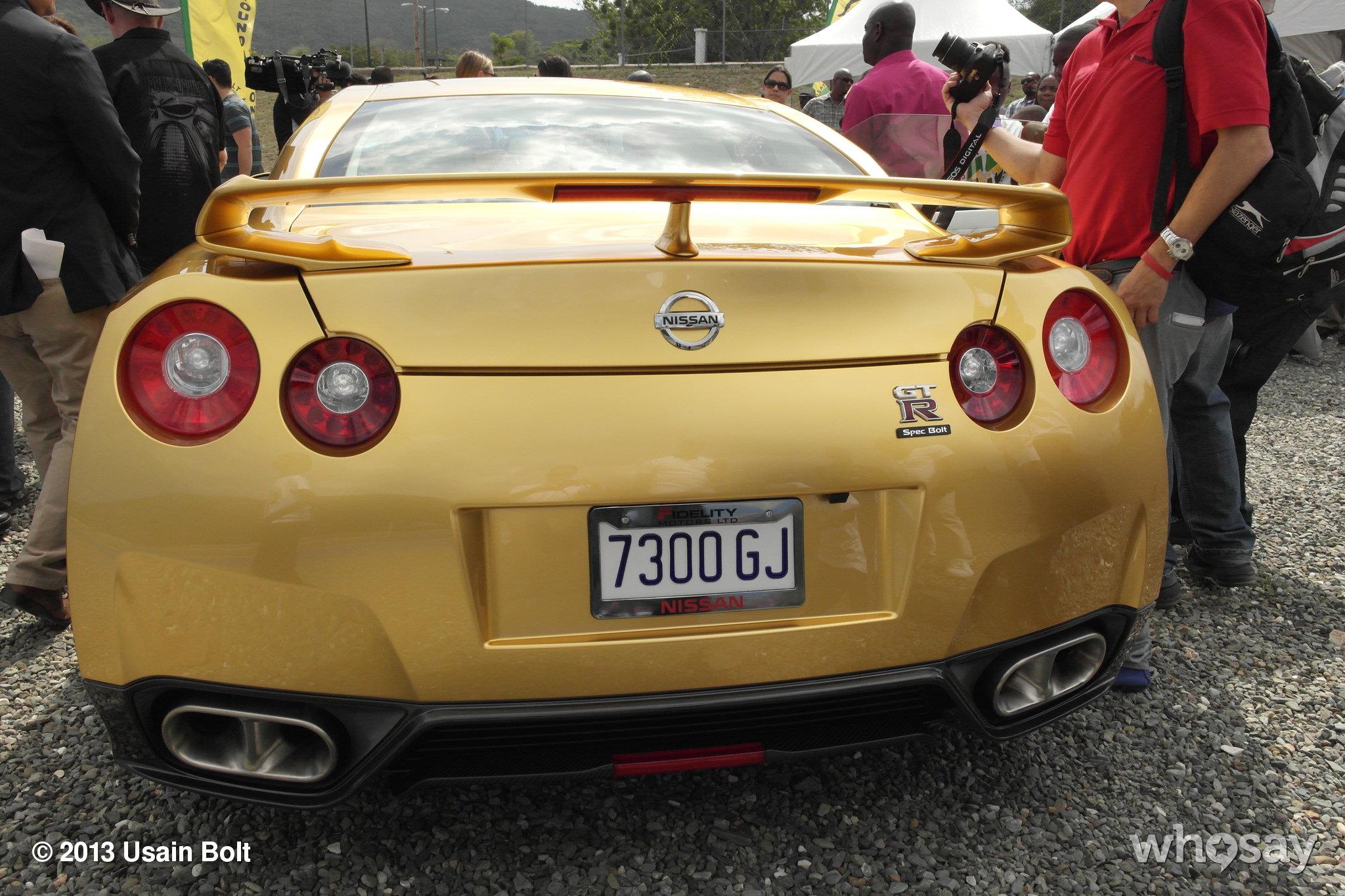 usain bolt nissan gt-r rear