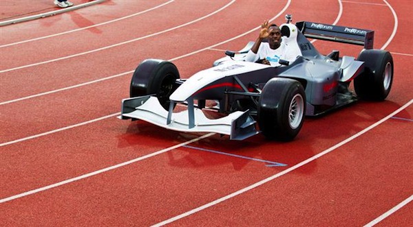 usain bolt formula 1 car