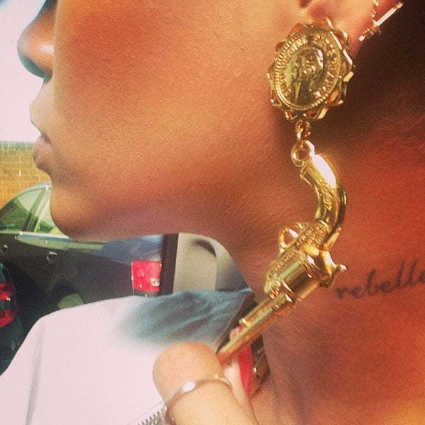 Rihanna gold earing