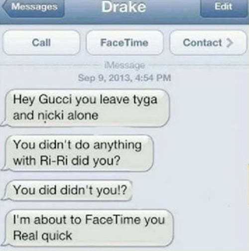 Drake Gucci Mane text