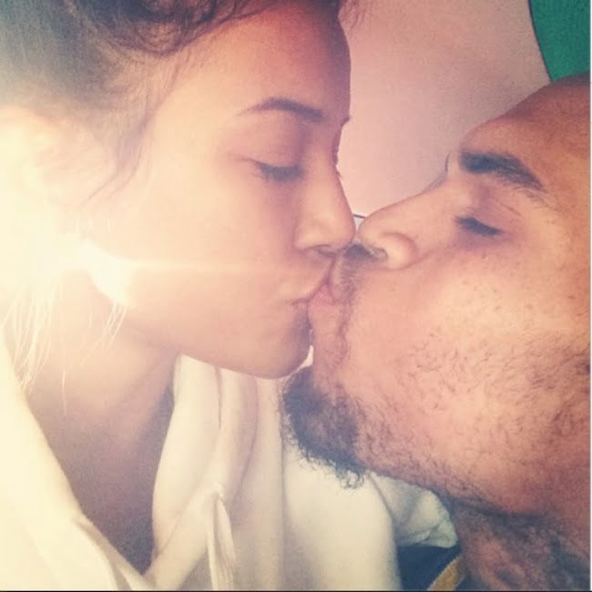 Karrueche and Chris Brown kiss