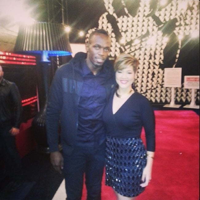 Usain Bolt and Tessanne Chin The Voice