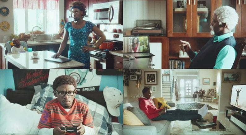 Usain Bolt family virgin media ad