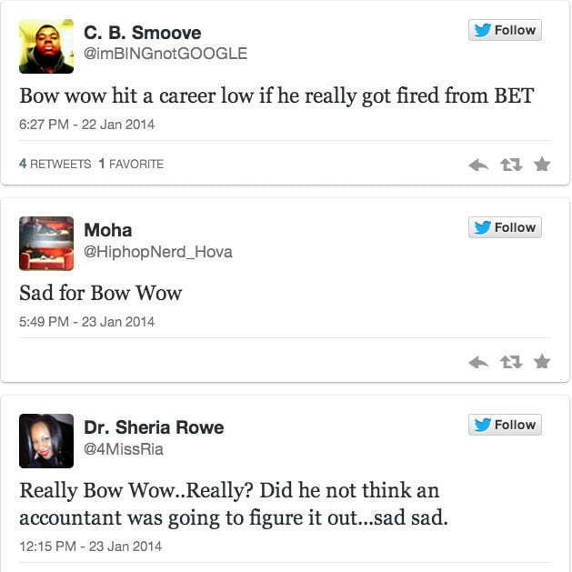 Bow Wow fired BET