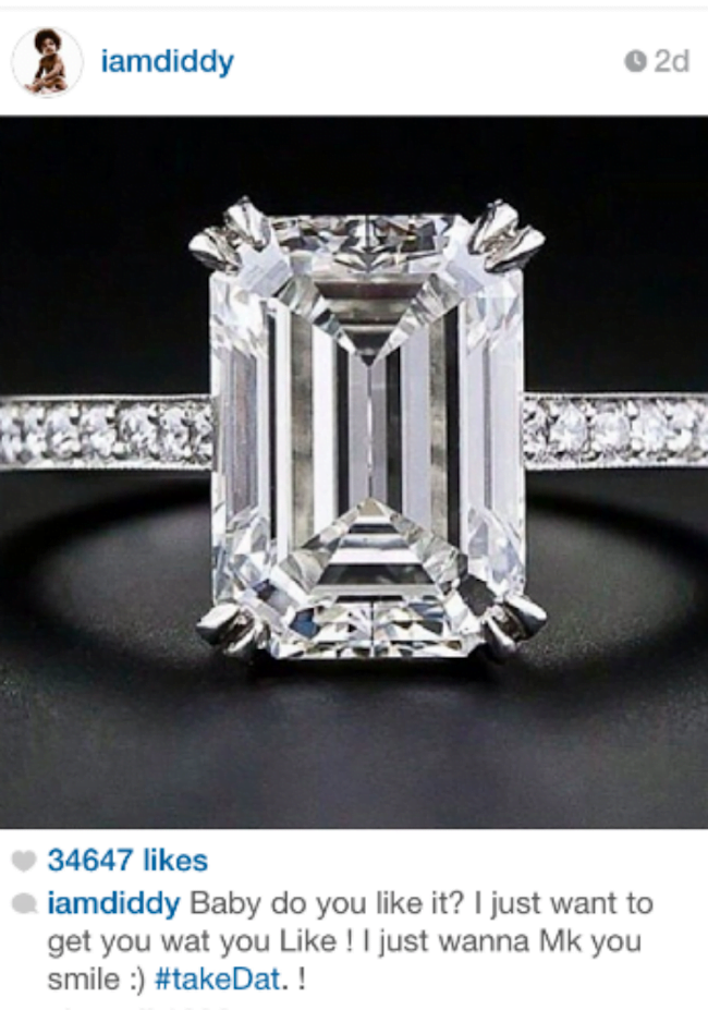 Diddy Cassie engagement ring