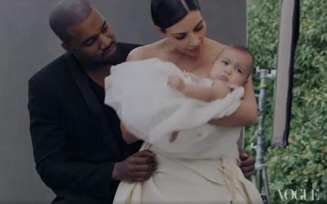Kim and Kanye and North West Vogue