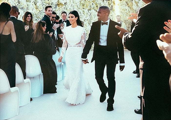 Kim and Kanye wedding photo