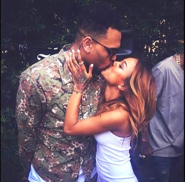 Chris Brown kissing Karrueche