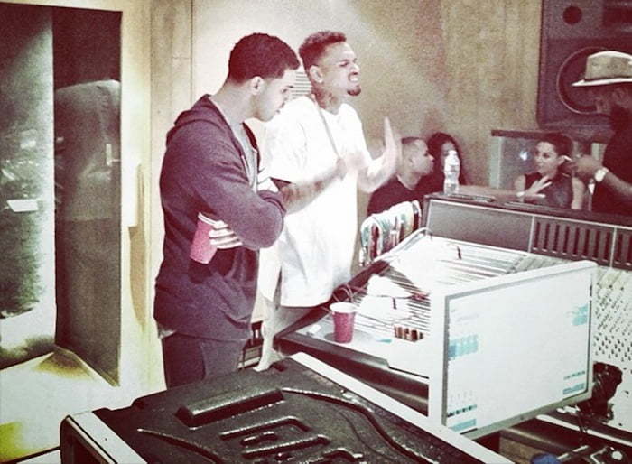 Chris Brown drake in studio