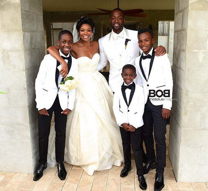 Gabrielle Union and Dwayne Wade wedding photo