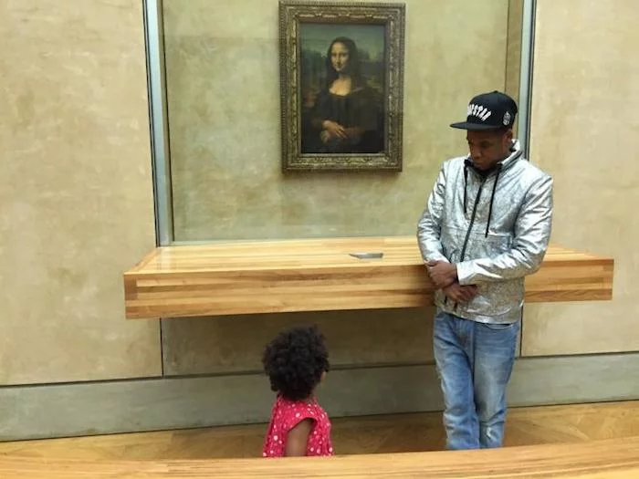 Blue Ivy and Jay Z Louvre