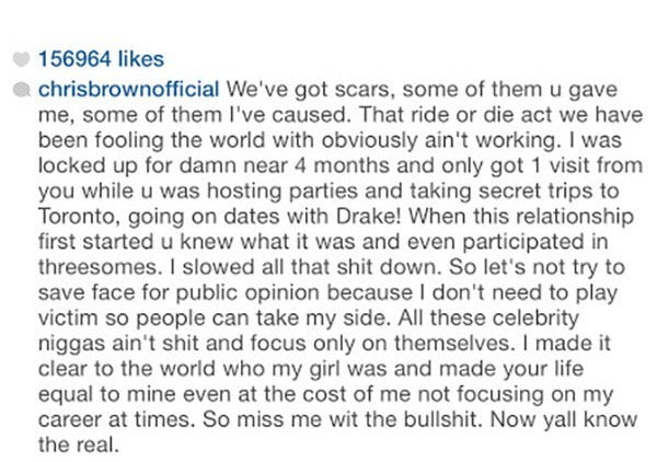 Chris Brown blast Karrueche Tran on Instagram