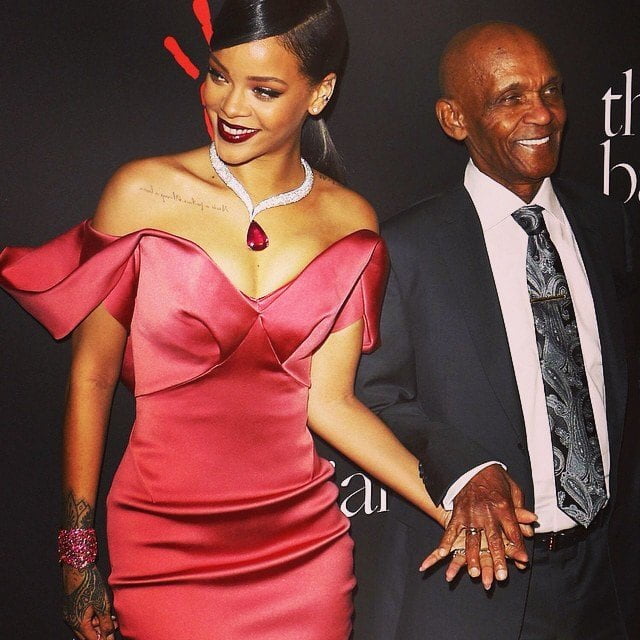 Rihanna and Grandfather at Diamond Ball