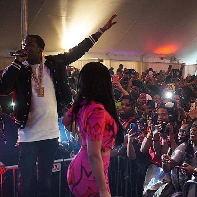 Nicki Minaj and Meek Mill performing live