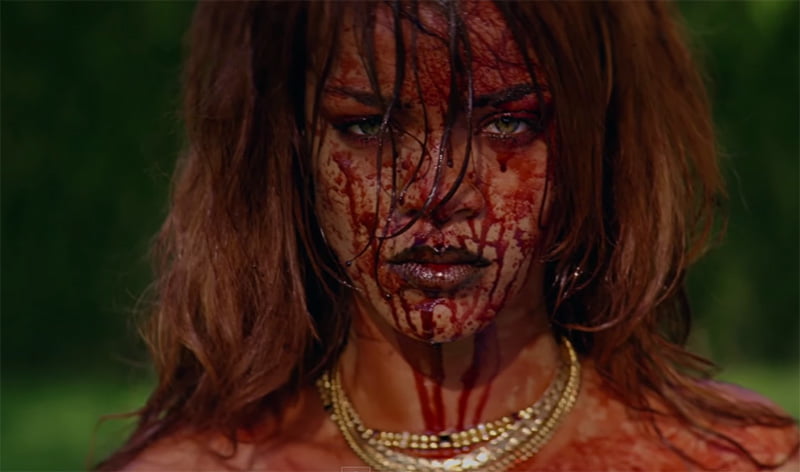 Rihanna covered in blood