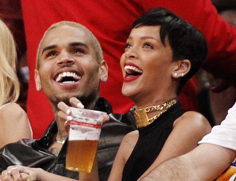 Rihanna Chris Brown laugh