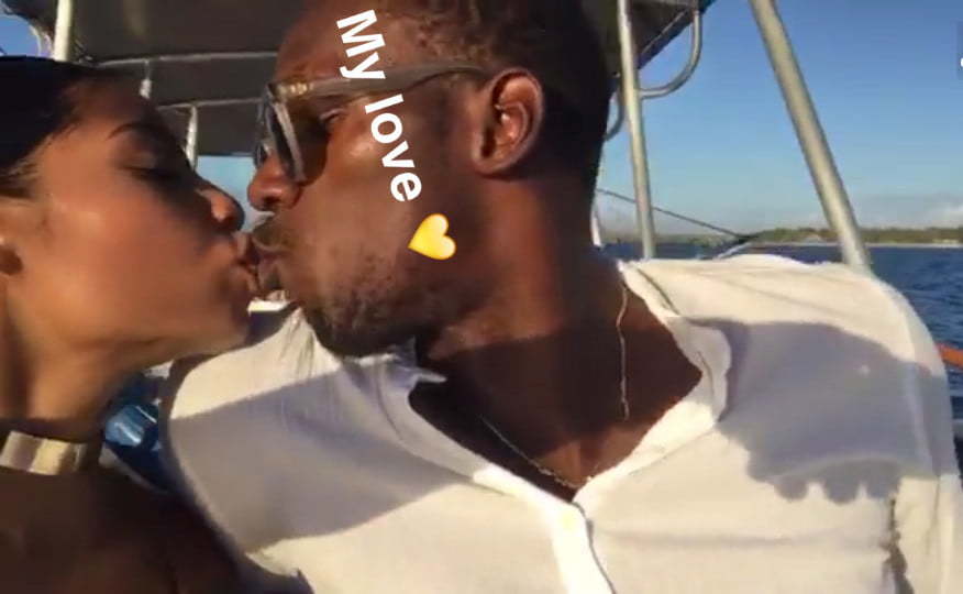 Usain Bolt kiss girlfriend