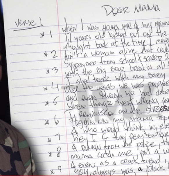 tupac lyrics dear mama