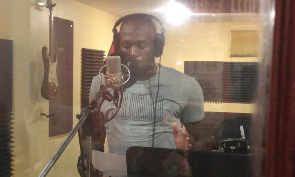 Usain Bolt in the studio