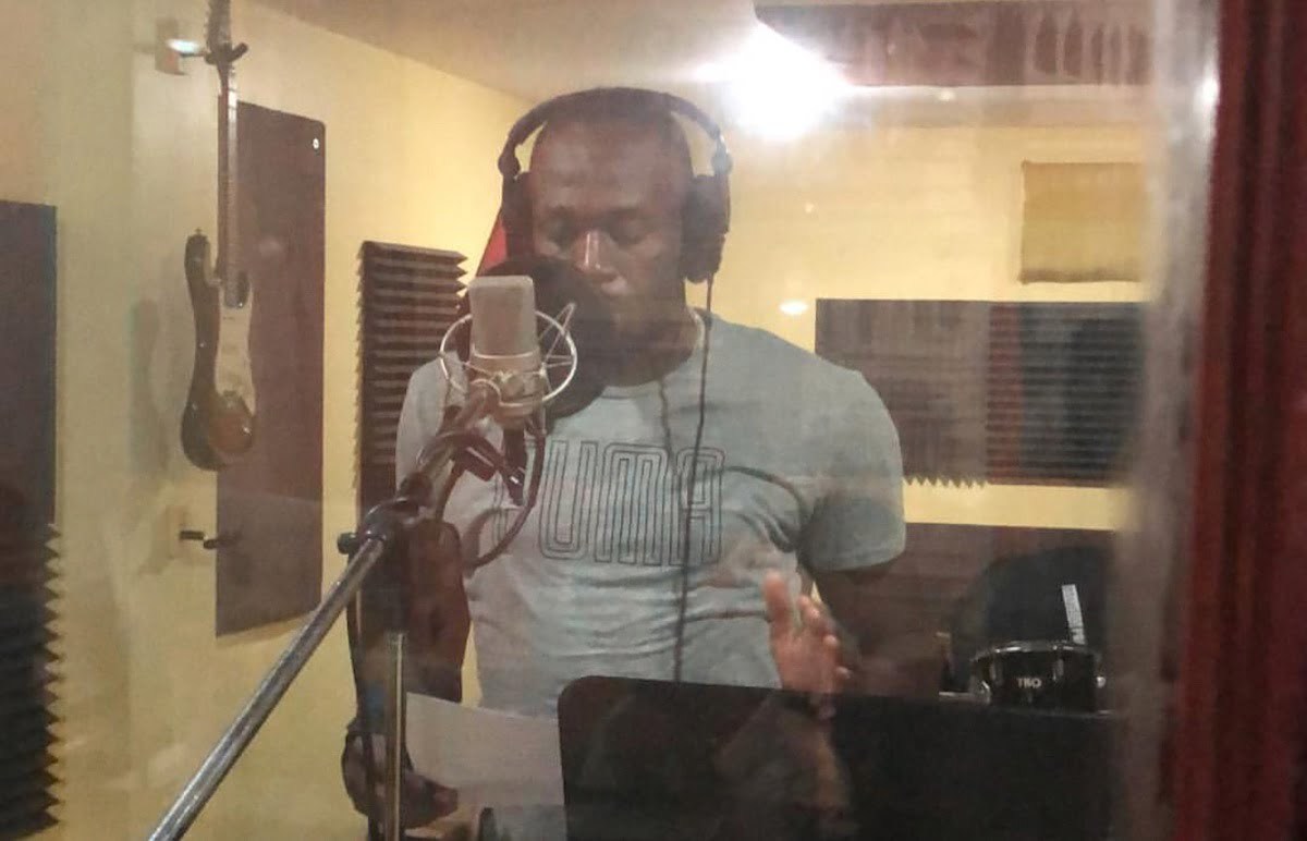 Usain Bolt in the studio