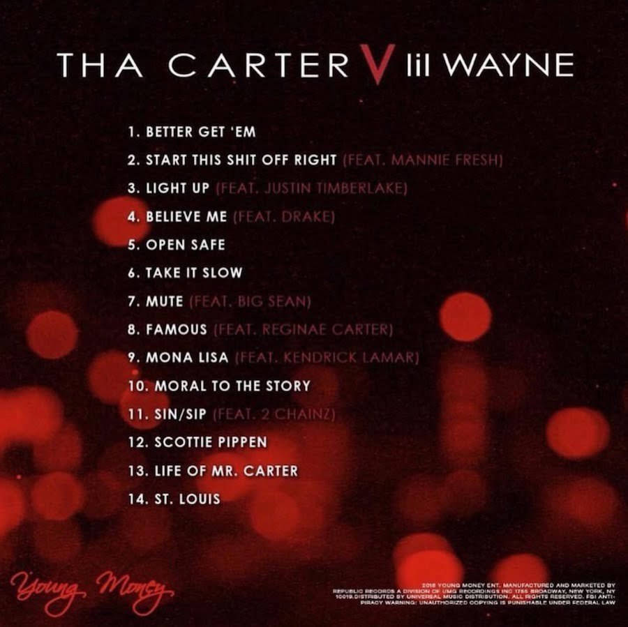 lil wayne new album track list