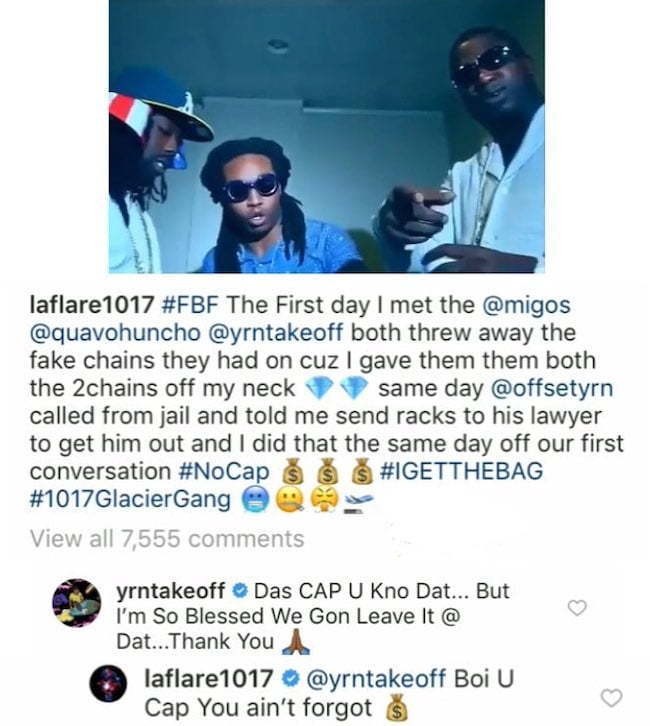 Sin personal Quejar papel Takeoff Called Out Gucci Mane For Saying Migos Wearing Fake Chain - Urban  Islandz