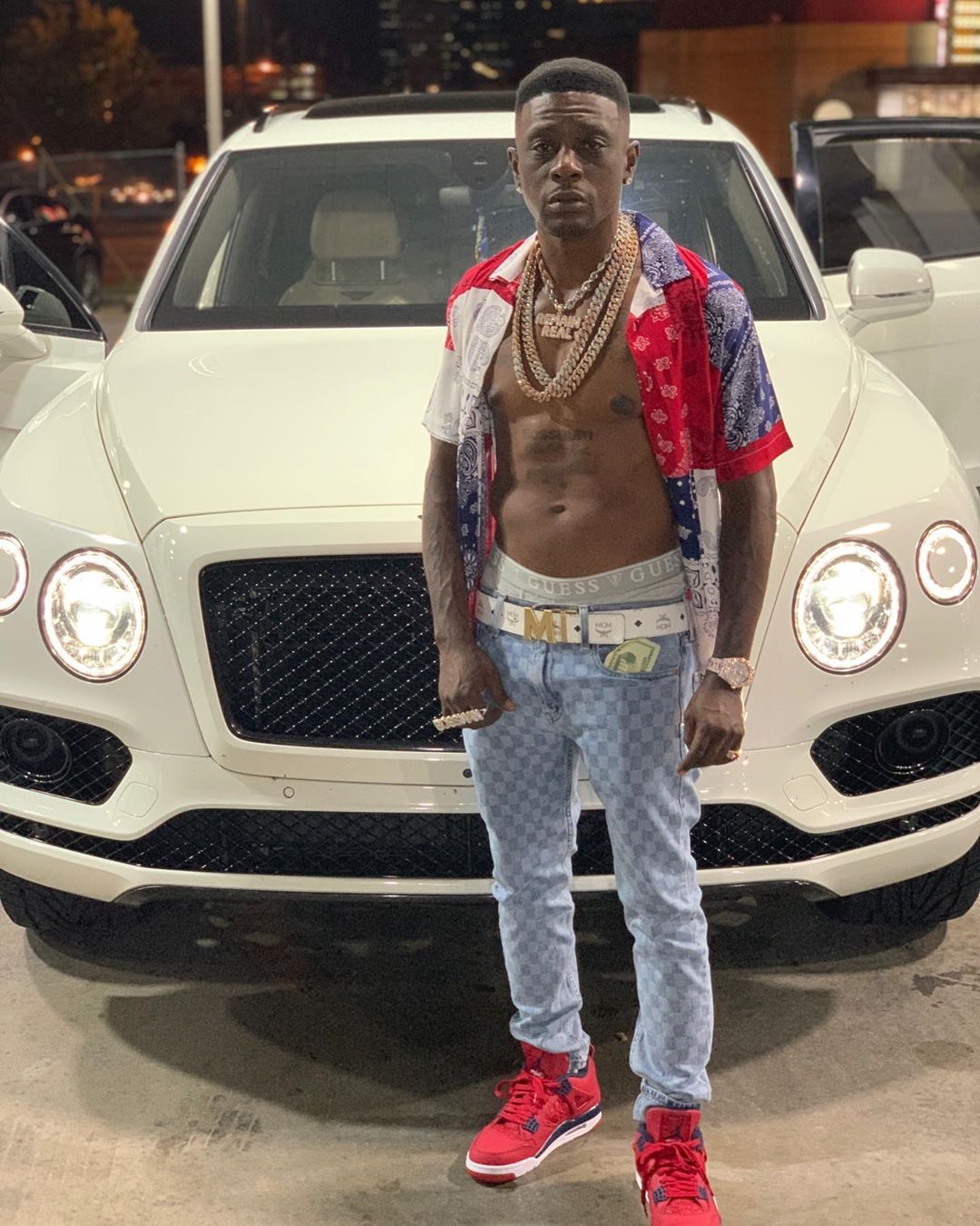 boosie wearing kappa shirt