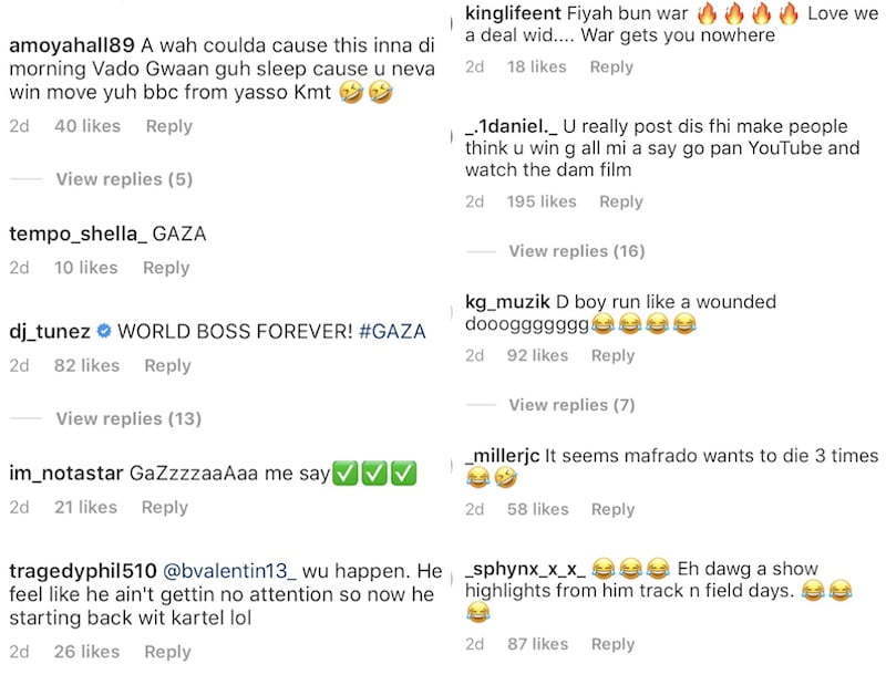 Vybz mavado comment