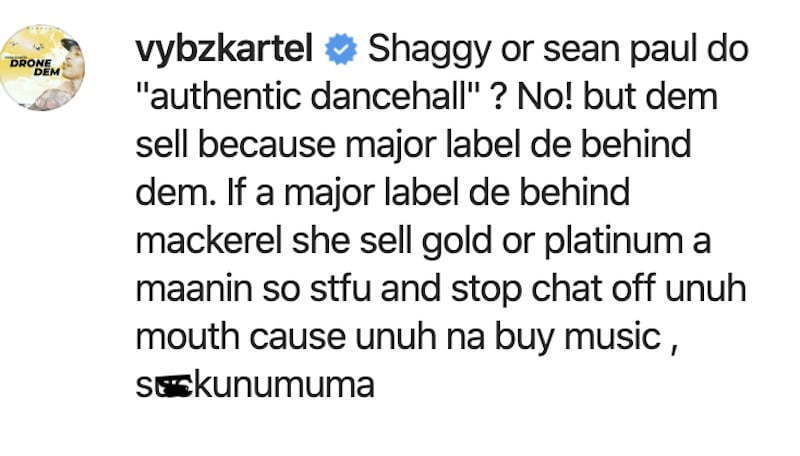 Vybz Kartel dancehall statement