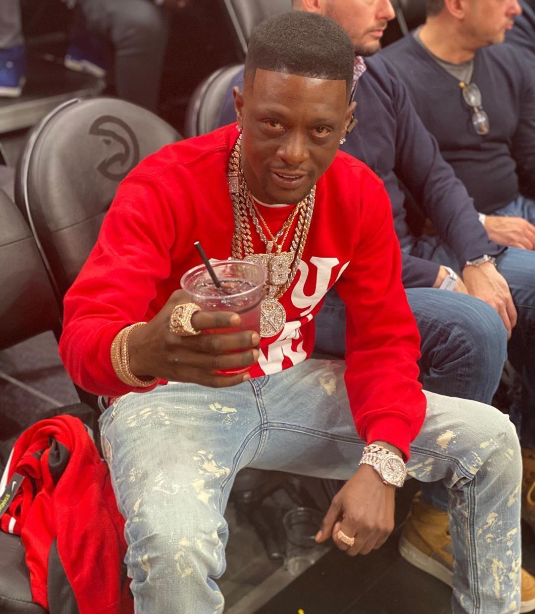 boosie wearing kappa shirt