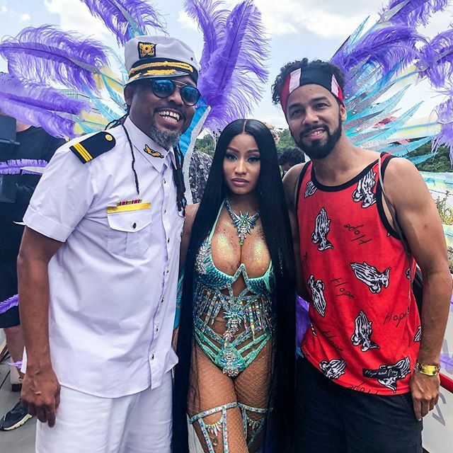 Nicki Minaj Doing Her Happy Dance In Stunning Carnival Outfit In