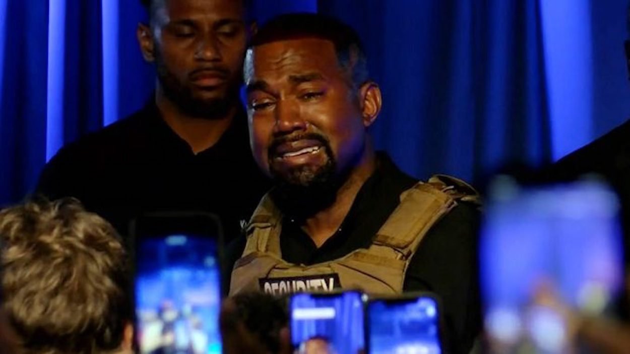 Kanye West crying