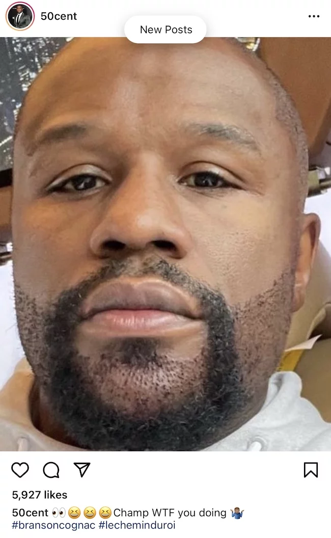 50 Cent Roasts Floyd Mayweather For Getting Beard Transplant