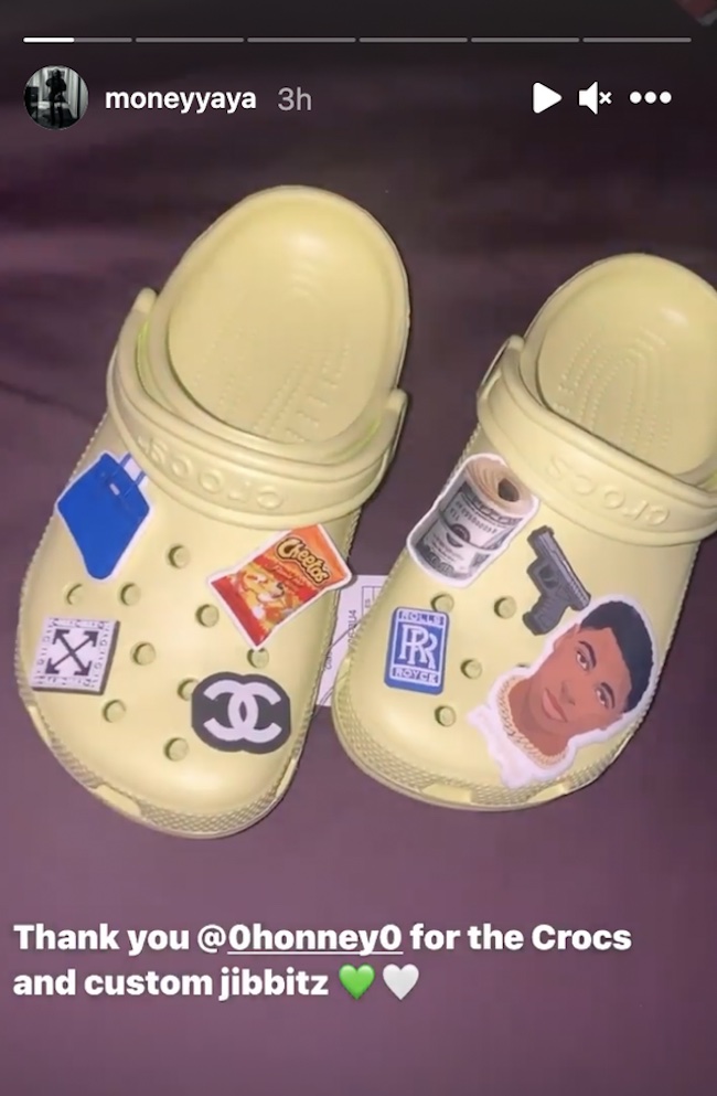 Yaya Mayweather Shows NBA Youngboy Love With Custom Baby Crocs