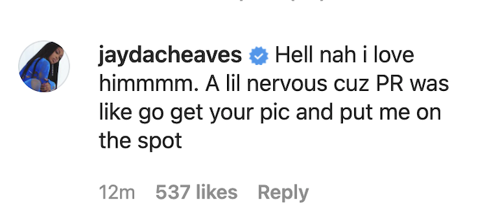 Jayda IG comment