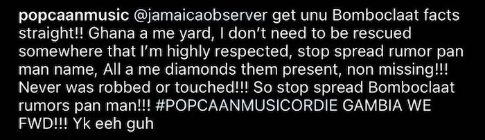 Popcaan statement