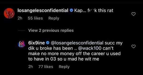 6ix9ine comment