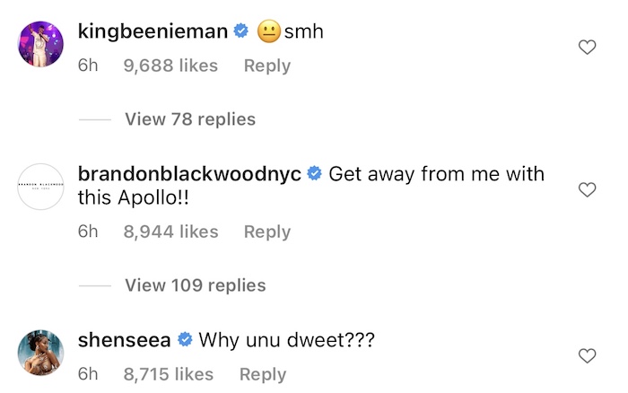 Comment by Beenie Shenseea