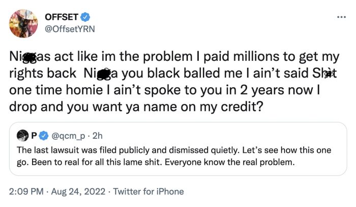 Offset Accuses Quality Control Music Of Blackball Amid New Lawsuit ...