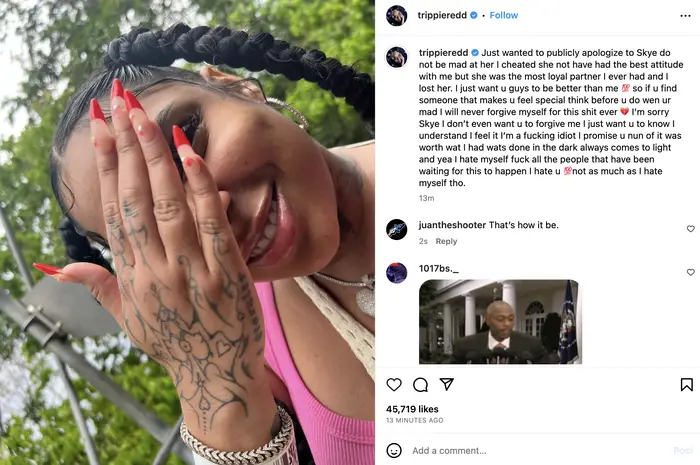 Trippie Redd Is Sorry For Cheating On His Girlfriend Skye Morales Urban Islandz 